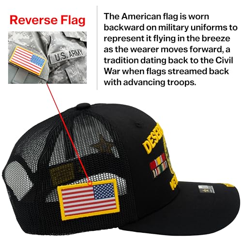 Image of Desert Storm Veteran Hat for Men Officially Licensed US Army Combat Veterans Embroidered Adjustable Baseball Cap
