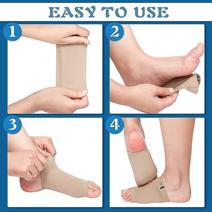 MURTISIDDH Arch Support for Flat Feet Correction Sleeve with Cushion, Plantar Fasciitis Leg Foot Pain Relief, Flat Foot Arch Support for Men & Women 2