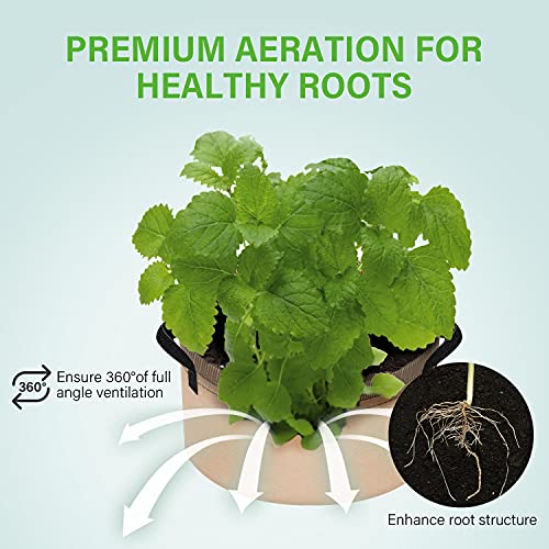 Ipower 15 Gallon Grow Bags Nonwoven Fabric Pots Aeration Container With Strap Handles For Garden And Planting, 5-Pack Tan, 15 Gallon #TOP4