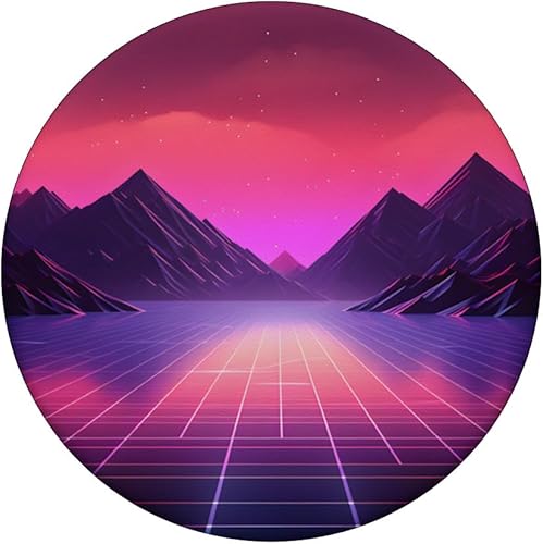 Miniatura 3 de Retrowave Mountains 80s Vaporwave Synthwave PopSockets Standard PopGrip