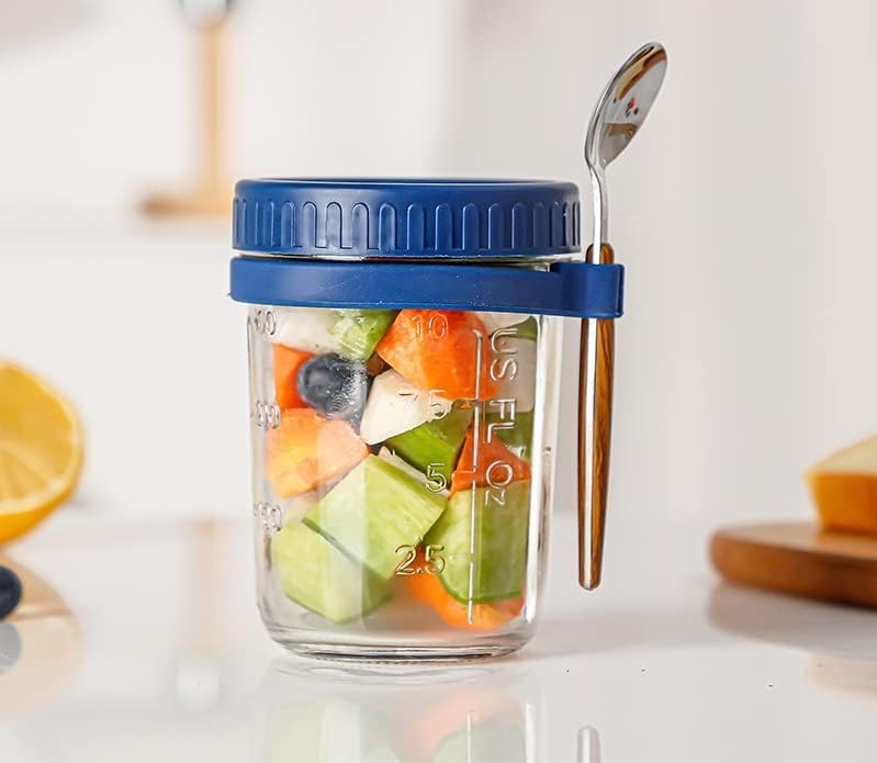 YKXIMS Oats Container Glass Jars with Lids Breakfast Jars Overnight Oats Porridge Container Yoghurt Pots to go with Lids Overnight Oats Jar for Overnight Oats Crunch Cup (Blue) (B0DGL62KJR) Amazon Price History, Amazon Price Tracker