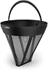 Xavax Permanent Coffee Filter Size 4 Permanent Coffee Filter Size 4 for Coffee Machine, Reusable Coffee Filter, 120 Mesh, Replaces Paper Filter Bags, Handle, Dishwasher Safe, Black