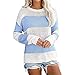 Produktbild NLZQ Damen Strickpullover Rundhals Pullover Color Matching Langarm Strickpulli Casual Tops Frühling, Sommer und Herbst Daily Wear Breathable All-Match Sweatshirt S
