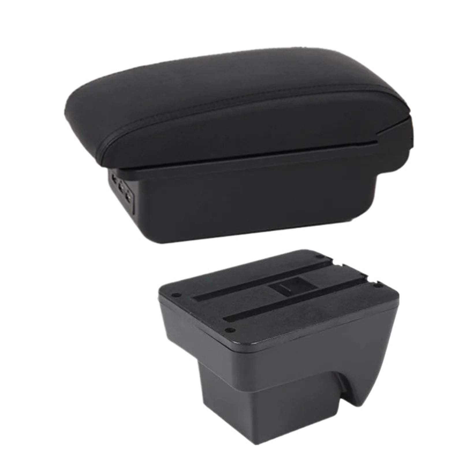 NOKRGQW Car Armrest Box For SEAT For ARONA 2017-2025 Armrest Box Central Storage Dedicated Retrofit Interior Car Accessories(B2 black line 3USB)