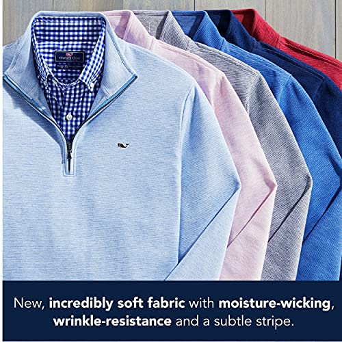 Vineyard Vines Mens Saltwater 1/4-Zip Pullover, White Cap/ Marlin, Small Us #TOP2