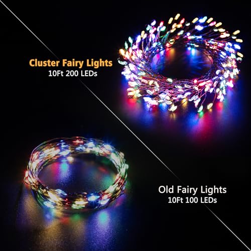 Image of Dual Color Christmas Fairy Lights Battery Powered (Warm White & Multicolor)
