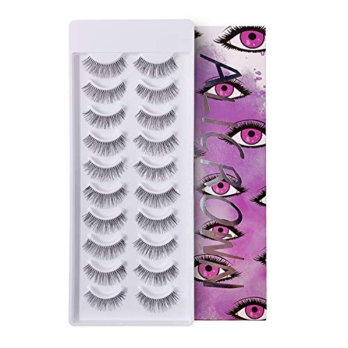 ALICROWN PURPLE Natural Mutipack False Eyelashes 10 Pairs Fake Lashes