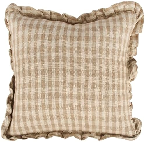 Primitives by Kathy Pillow - Tan Gingham/Zipper Cover/Cottage Cor...