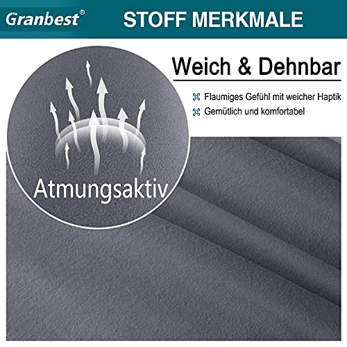 Granbest Strecken Sofabezug 3 Sitzer Superweich Elasthan Sofaüberwurf für Hunde Haustier Couchbezug Möbelschutz mit Elastischen Boden (3 Sitzer, Grau)