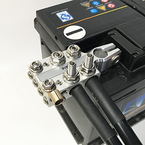 Vgate 20-Way Lead Acid Battery Post Terminal Ends Distribution Block Bus Bar, 8Awg Up To 4/0(Xl) Wire Gauge For Tapered Top Post Sae/Din/En #TOP5