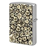 Gold Diamond Gemstones Seamless On Black Custom Lighter Casing, Metal Lighter Housing, Reusable Ligh