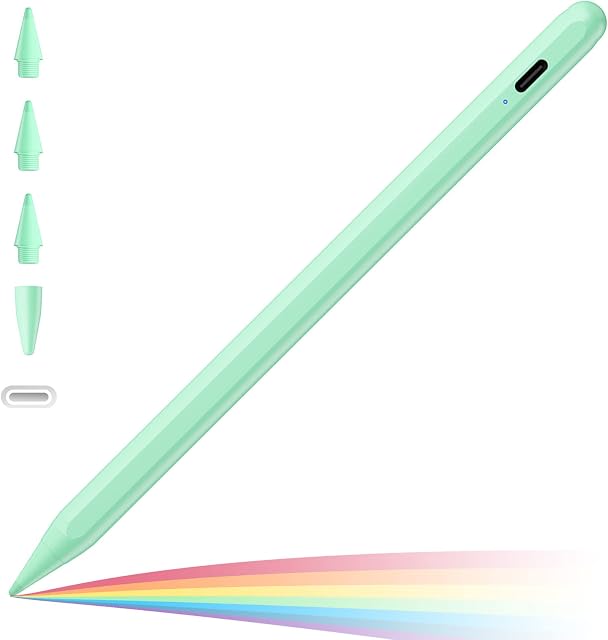Rysik odrzucenia dłoni z czujnikiem nachylenia do iPada (2022-2018), aktywny rysik do iPada Pro 11/12,9", iPad 10/9/8/7/6. generacji, iPad Air 5th/4th/3. generacji, iPad Mini 6/5. generacji, cyfrowy