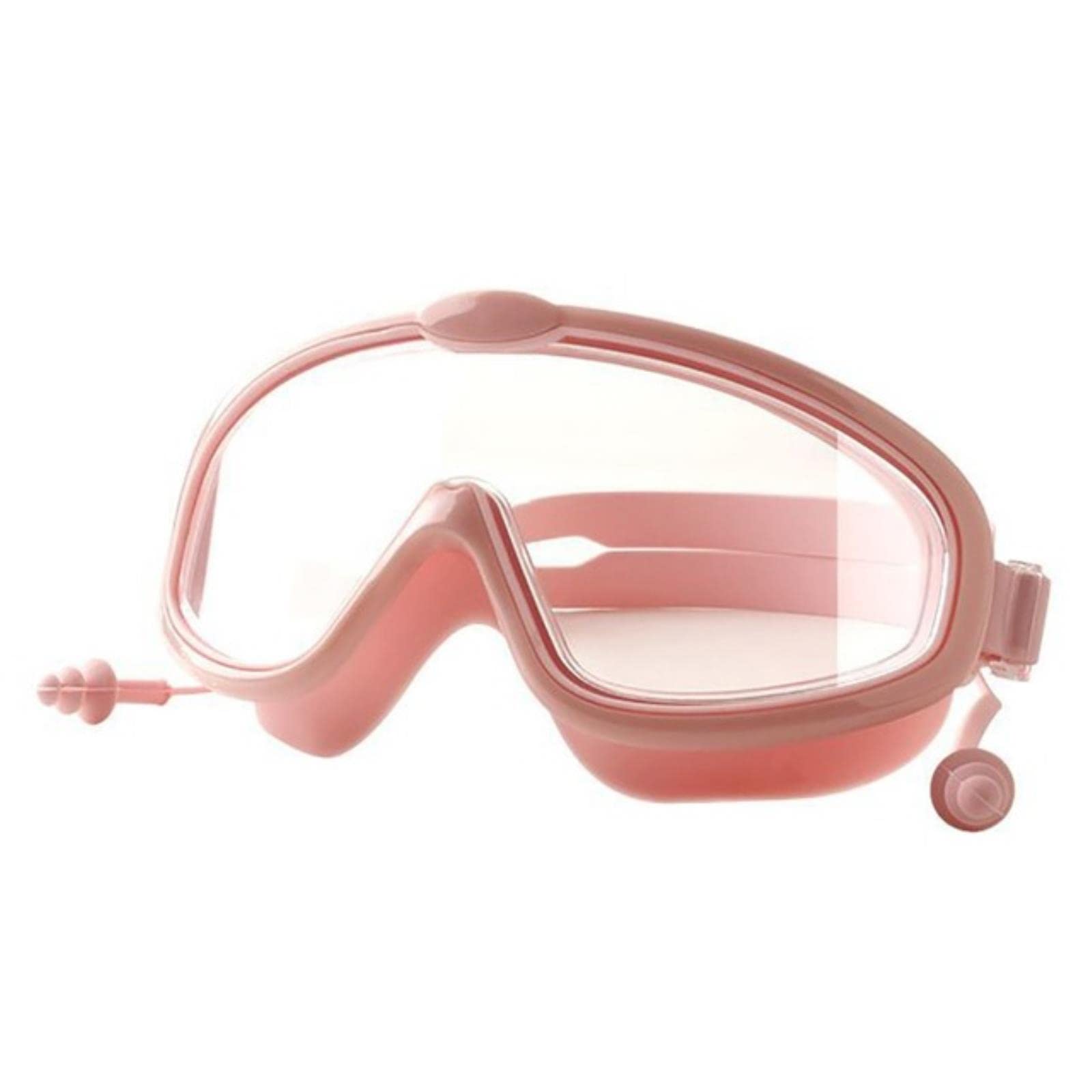 Okulary pływackie, Okulary do pływania, zatyczki uszu, 2 w 1, zestaw dla dzieci, okulary z ochroną UV i zatyczkami(Pink)