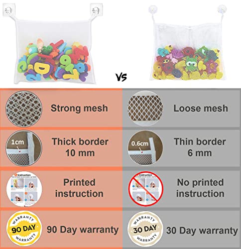 Bath Toy Net, Bath Tub Toy Holder, Mesh Bag For Bath Toys, Kids Bathtub Toy Holder Organizer, Organizador De Juguetes Para Baño, Shower Baby Bathroom Décor, Storage Caddy Basket + Suction Cups & Hooks #TOP4