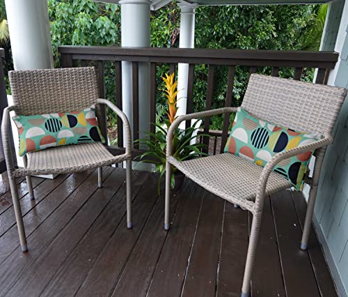 Coussin lombaire extérieur imperméable 12x20 géométrique de terrasse