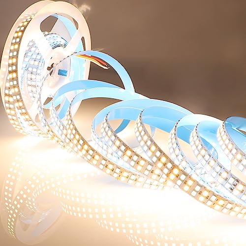 Image of LEDENET 12V DC Tunable LED Strip Lights CCT Warm White Cold White 3000K-6500K 1680LEDs 16.4ft SMD 2835 LED Tape Lights Non-Waterproof for Bedroom Kitchen Under Cabinet Lighting