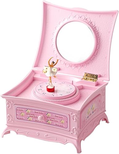 JCAKES Joyero para niñas, caja de música clásica giratoria bailarina, bailarina, piano, caja de música, organizador de joyas, bailarina, caja de