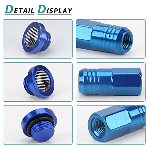 Image of M12x1.5 Lug Nuts 20pcs with American Flag End Cap Compatible with Chevy Impala Honda Accord CRV Civic Ford Focus Wheel(Blue)