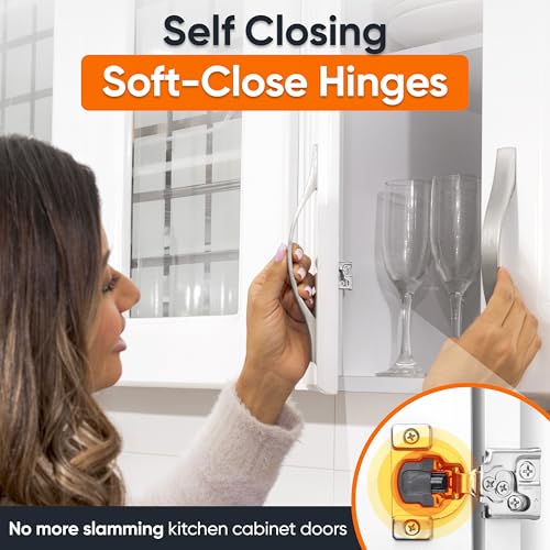 Decobasics 50 Pack Soft Close Cabinet Hinges – 5/8" Overlay for Kitchen Cabinet Doors, Face Frame Concealed Hidden Hinges – Stainless Steel, Self-Closing with 3-Way Adjustment & Slow Close Damper by DecoBasics - Used condition - Image 3