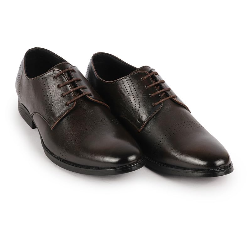 Image of FAUSTO Men's Party Formal Office Genuine Leather Lace Up Shoes