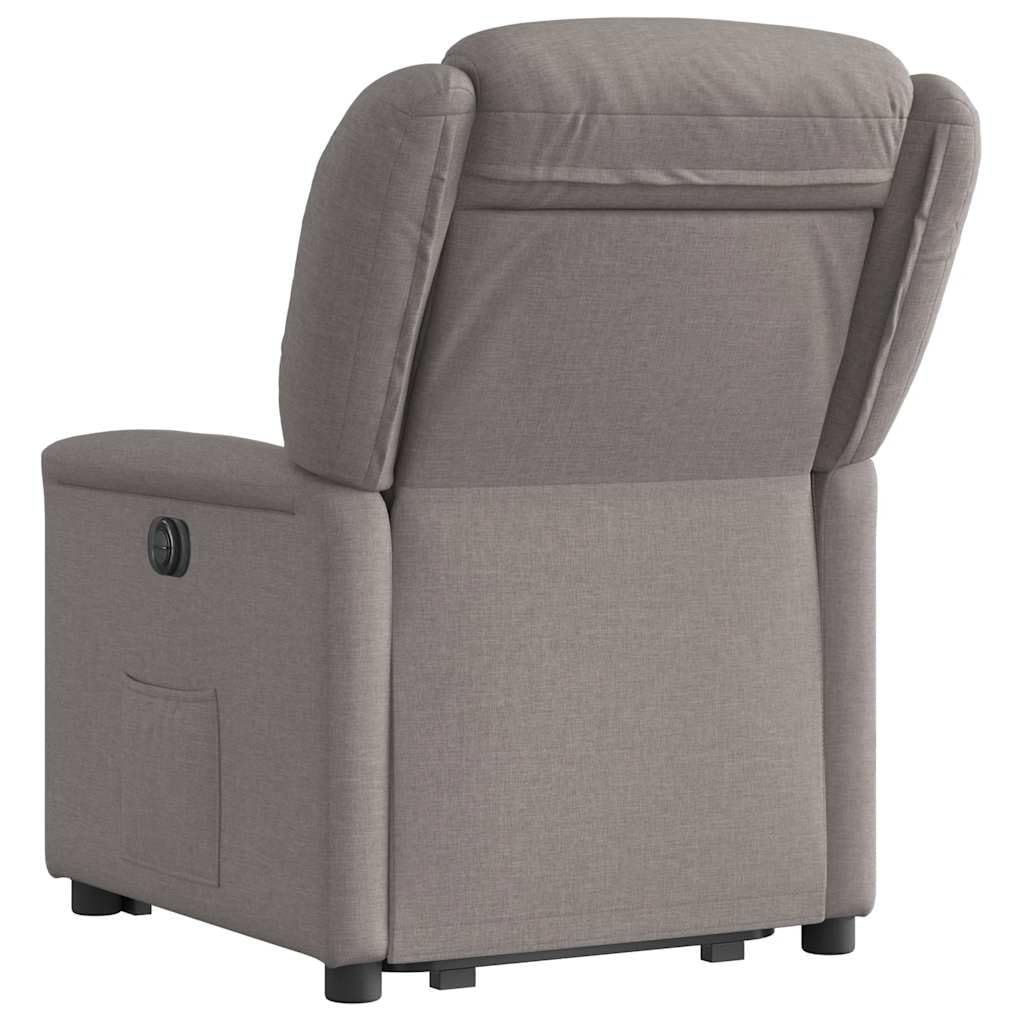 Genérico Sillón eléctrico reclinable elevable de Tela Gris Taupe,Sillas,Sillones-3303221