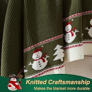 Walensee Throw Blanket, Ultra Soft Knit Blanket for Couch Sofa Bed Travel, Lightweight Warm Decorative Throw Blanket, Comfortable Home Decor and Gift (50"x60", Green Snowman) Walensee Throw Blanket Ultra Soft Knit Blanket for Couch Sofa Bed Travel Lightweight Warm Decorative Throw Blanket Comfortable Home Decor and Gift 50×60 Green Snowman