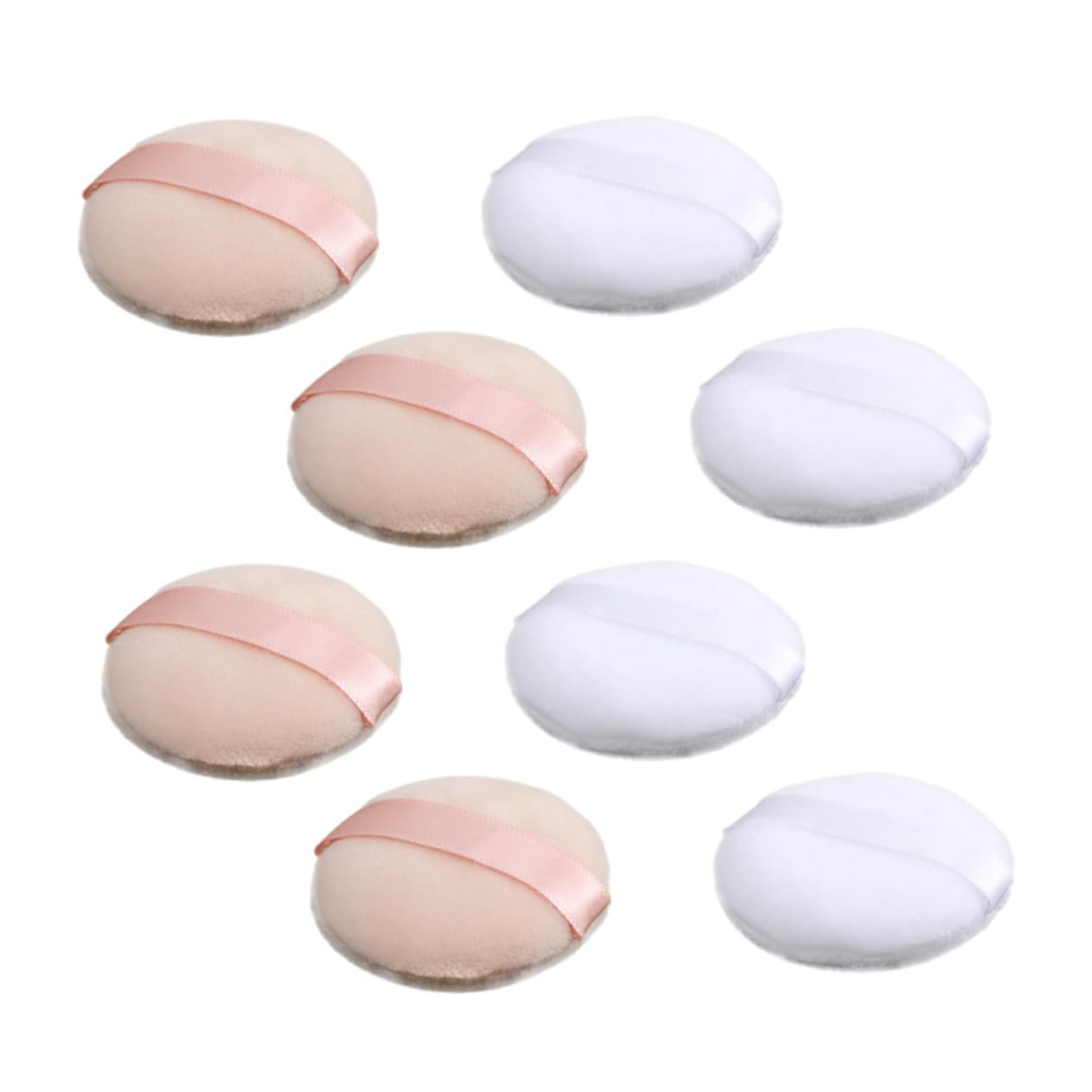 PartyKindom Loose Powder Puff Set 8 Pieces Women's Makeup Skin-friendly Compact Size for Travel