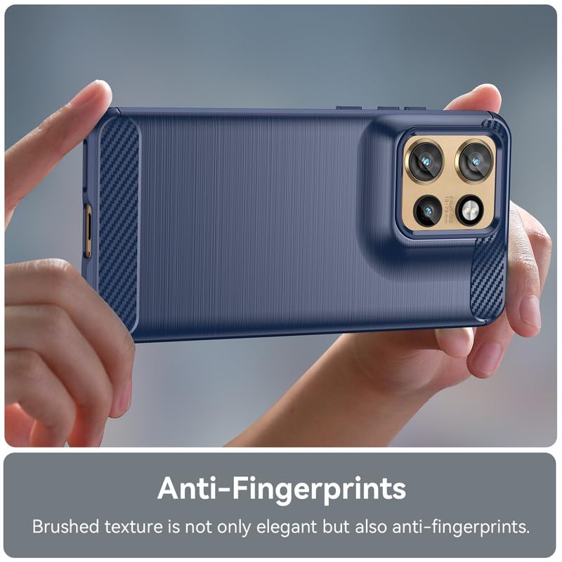 Image of Hybrid Carbon Fiber Back Case for Moto Edge 50 Neo (Blue)