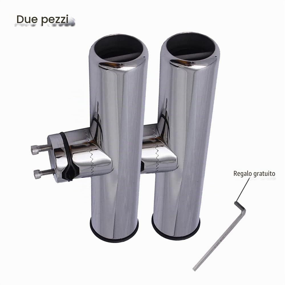 AMYSPORTS Supporti di pesce Morsetto inossidabile Morsetti Supporto per canne da pesca per binari da 3/4 "a 1" da 19 mm a 25 mm (chiave gratuita inclusa)