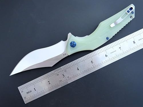 Miniatura 2 de Eafengrow EF924 Cuchillo plegable D2 hoja de acero + mango G10 cuchillo de camping al aire libre EDC Tool (Jade)