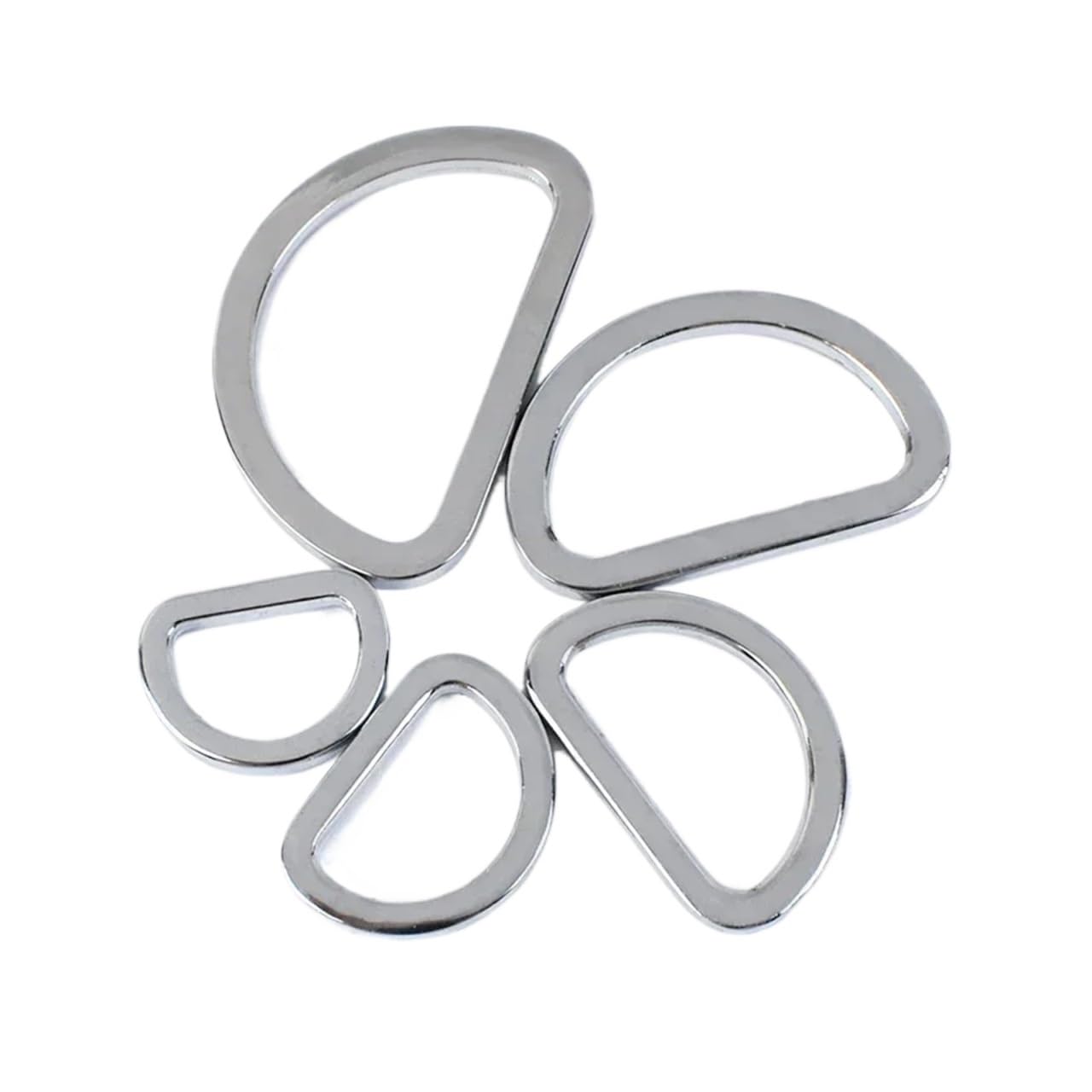 PVUVTNAHW 50Pcs 16-38mm D Rings Metal Buckles For Bag Strap Belt Loops Handbag Webbing Clasp Connector Leather Hook(Chrome,32mm)
