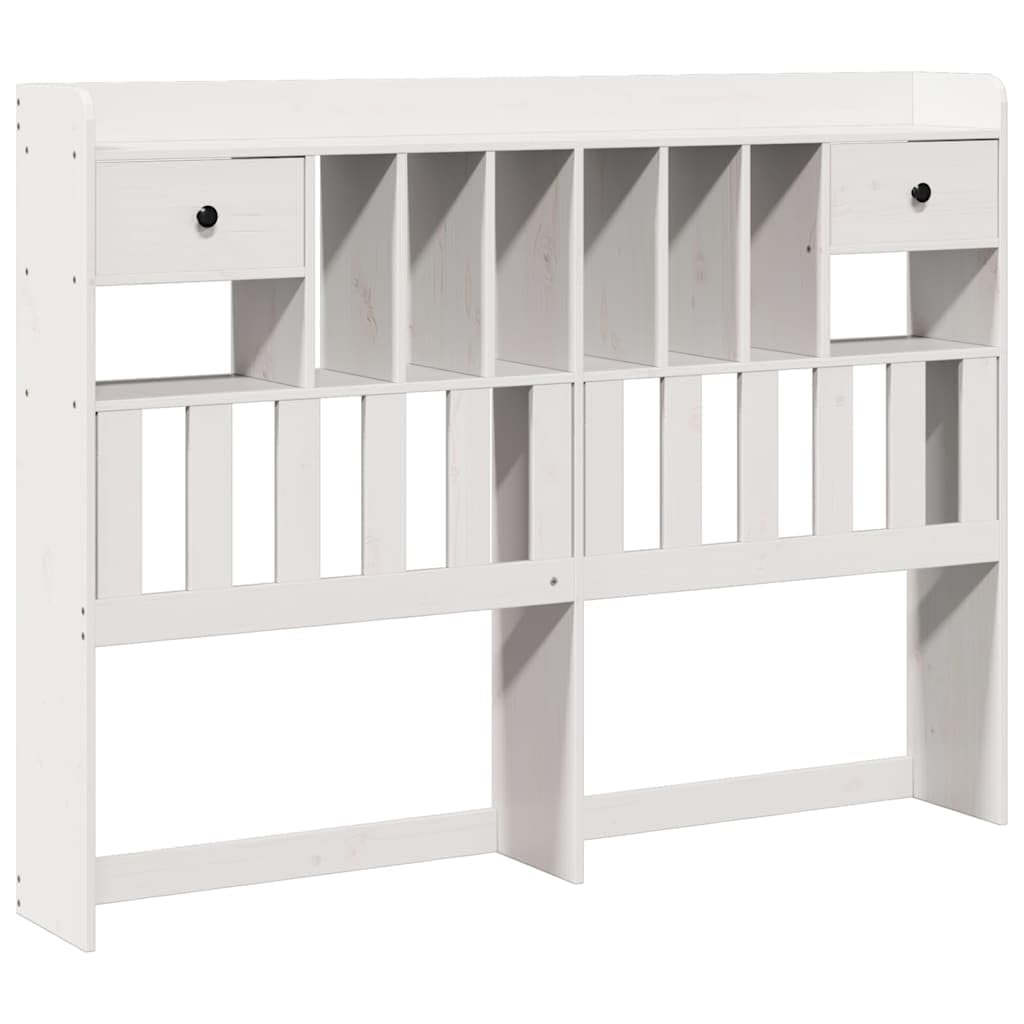 vidaXL Cabecero de Cama almacenaje Madera Maciza Pino Blanco 140 cm