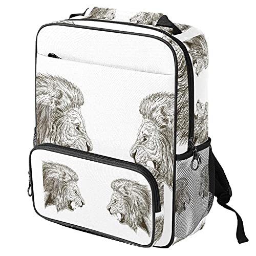 Sac à dos décontracté lion pour aller au bureau ou à l'université avec style