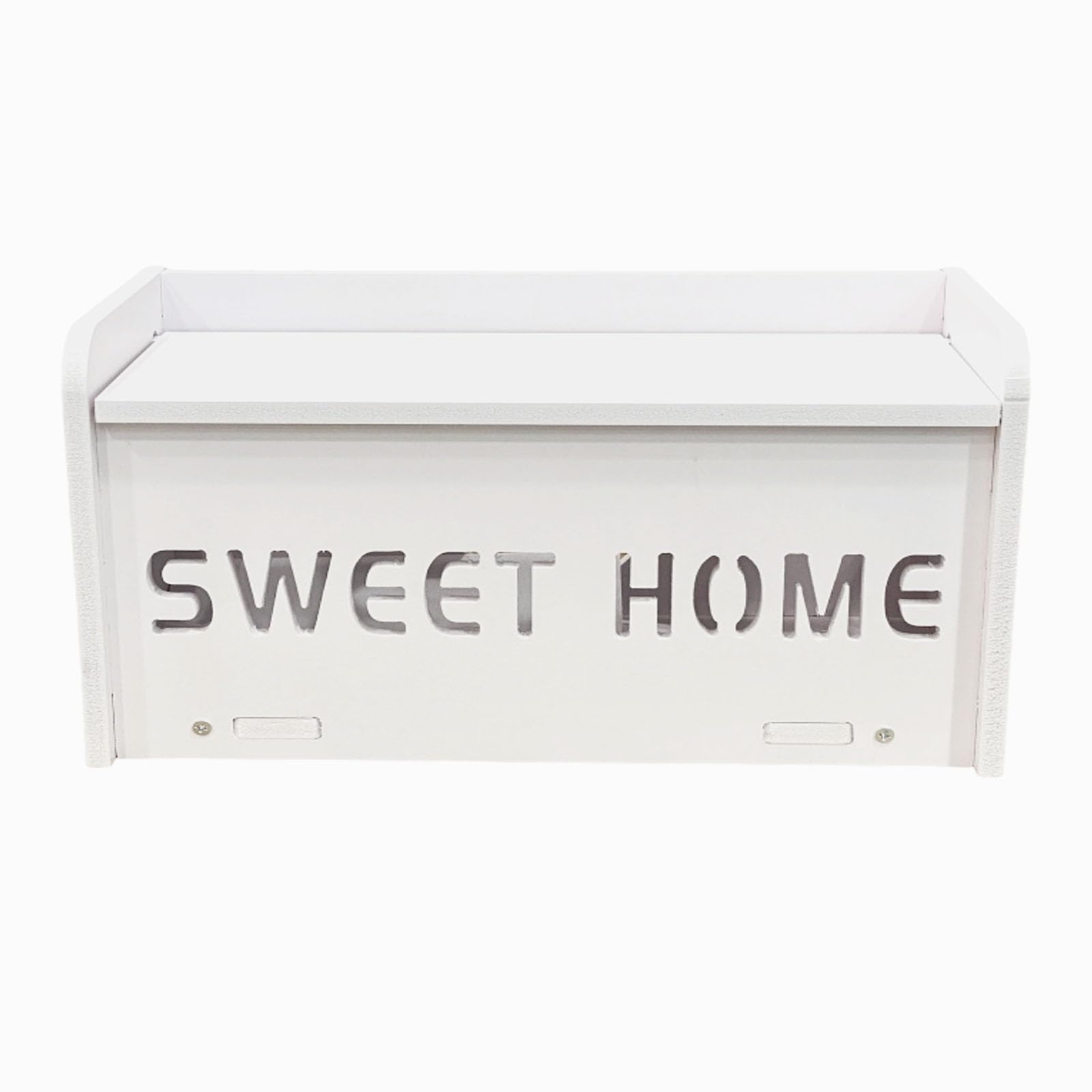 TANG SONG Sweet Home PVC-Wood Composites Plug Decorative Storage Box Cable Management Box for Living Room Landscaping Power Cord Decoration (White)