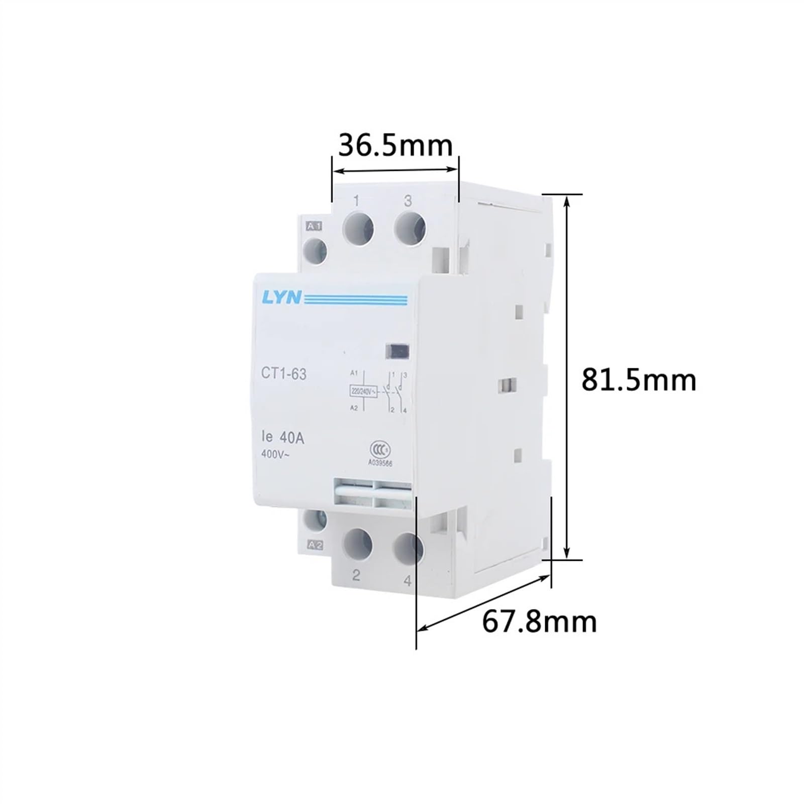 CT1-25 16A 25A 20A 2P 2NO 4P 4NO CT1-63 32A 40A 63A 230v 50or60HZ Din-schiene Haushalt AC Schütz(CT1-25-20A,4NC)