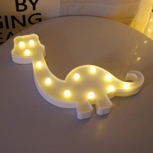 Miniatura 6 de Decoraciones de dinosaurios, lámparas de mesa decorativas para dormitorio infantil, funciona con pilas, letrero de animales, decoración de pared de