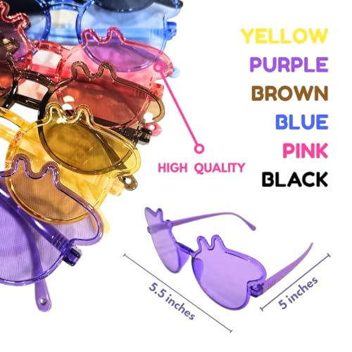Image of Wanna Party Cute Kids Sunglasses bulk Party Favor, 6 Pack Transparent Pig Neon Sunglasses for Kids, Boys and Girls Age 3-8, Goody Bag Favors, Great Gift for Pool, Pig Birthday Supplies