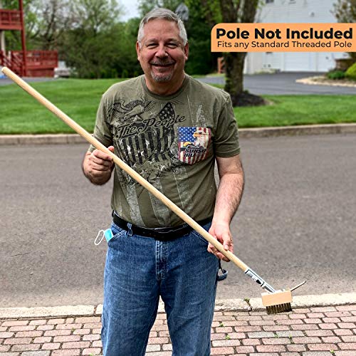 Moss Removal Deck Crevice Cleaning Tool- 2 Paver Brushes Tool For Weeding Between Pavers, Wire Brush With Weed Hook, Deck Cleaner, Crack Weeder, Patio Weed Remover Tool, Garden Weeding Tool #TOP1