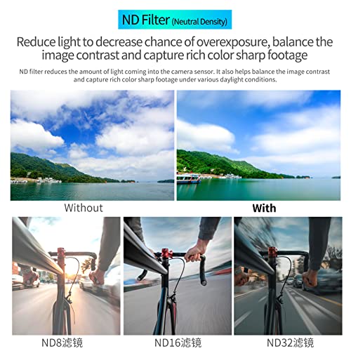 TELESIN Filtro magnético para DJI Action 2, CPL/ND8/ND16/ND32 para DJI Action 2, conjunto de filtros