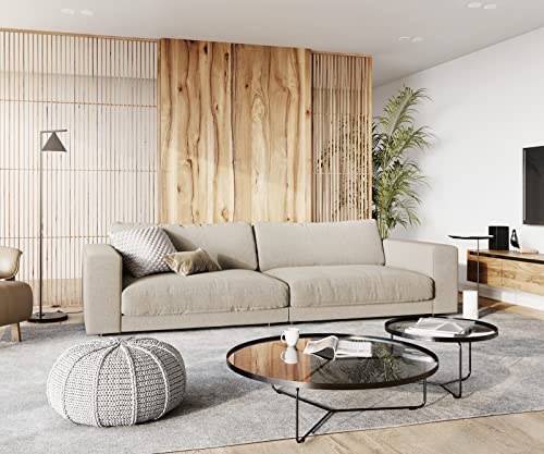 DELIFE XXL-Sofa Cubico Strukturstoff Beige 290x120 cm Bigsofa