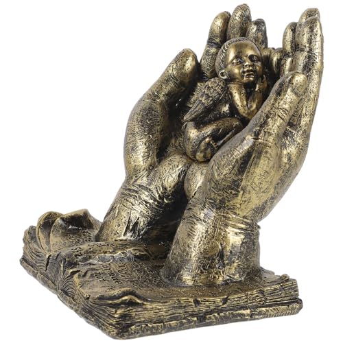 GANAZONO 2 Peças Decoração Artesanato Em Resina Decoração Dourada Decoração De Casa Dourada Estátua