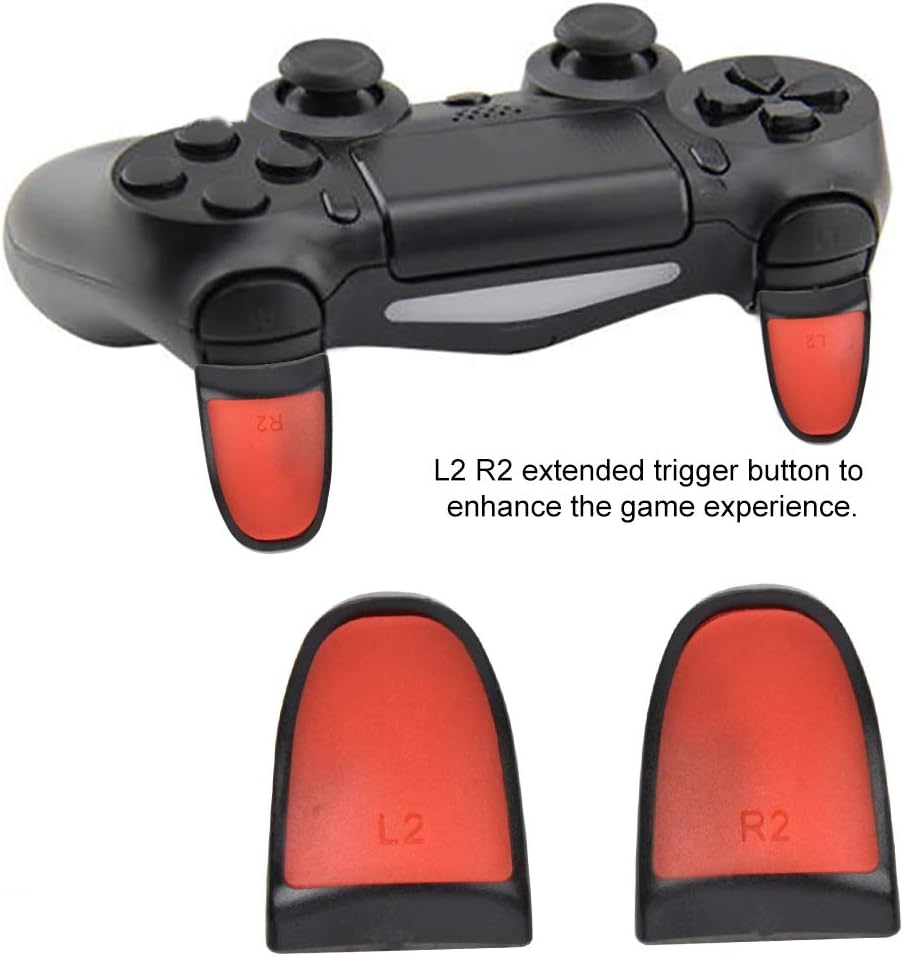 Pilipane L2 R2 Extended Grips Soft Touch Controller Extenders Buttons, flip Flop Extenders Game Controller L2 R2, Non Slip Soft Touch Extended Grips for p0 s4 Game Controller (RED)