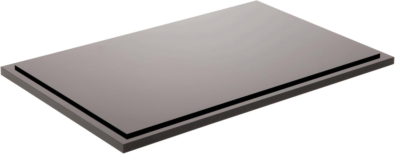 Plymor Black Acrylic Rectangular Display Base, 12.625" W x 6.625" D x 0.4375" H