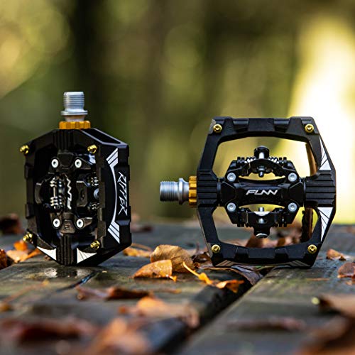 Funn Ripper Mountain Bike Clipless Pedals, Rocker Clip/Spring-Loaded Clip-In Mechanism, Compatible With Spd Cleats, 9/16" Crmo Axle Bicycle Pedals For Mtb/Gravel Cycling (Black) #TOP2