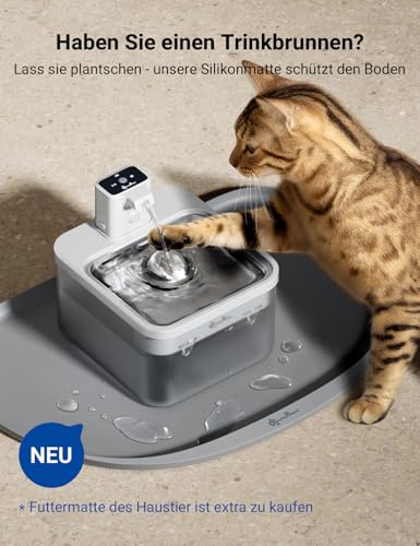 DownyPaws 2.5L Trinkbrunnen für Katze Kabellos, Katzenbrunnen, Weiß – Ansicht 6