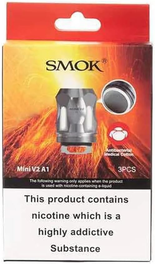 TFV Baby V2 A1 Coils 0.17 Ohm [Silver] 3 Pack Sub Ohm Single Mesh for TFV8 Baby V2 Tank UK Compliant Nicotine Free