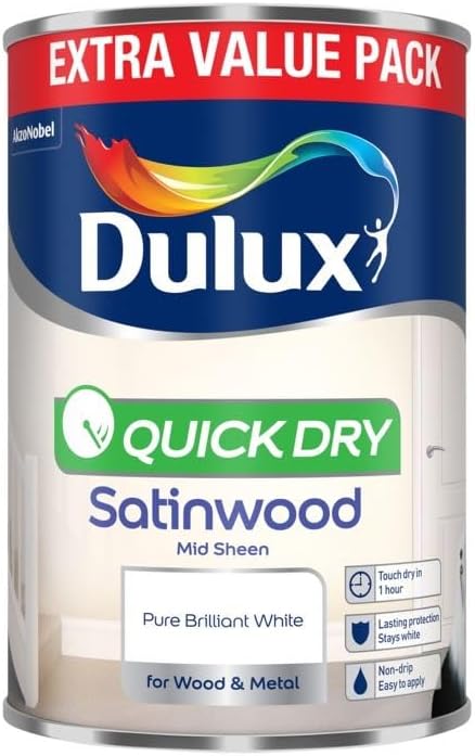 Dulux Retail Quick Dry Satinwood - Pure Brilliant White - 1.25L