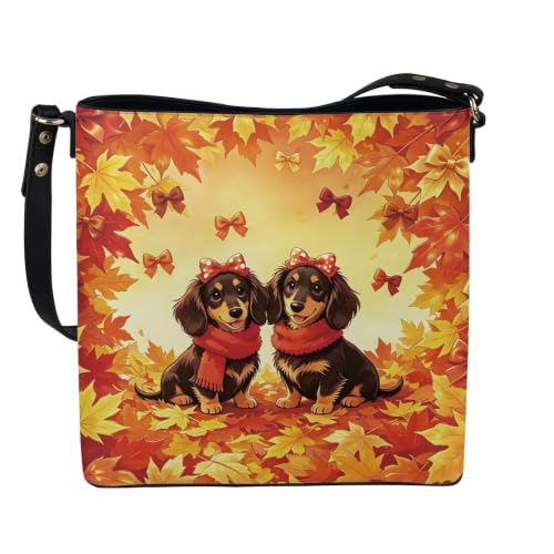 Image of HUGS IDEA Boho Bags for Women Leather Handbag Shoulder Bucket Crossbody Purse