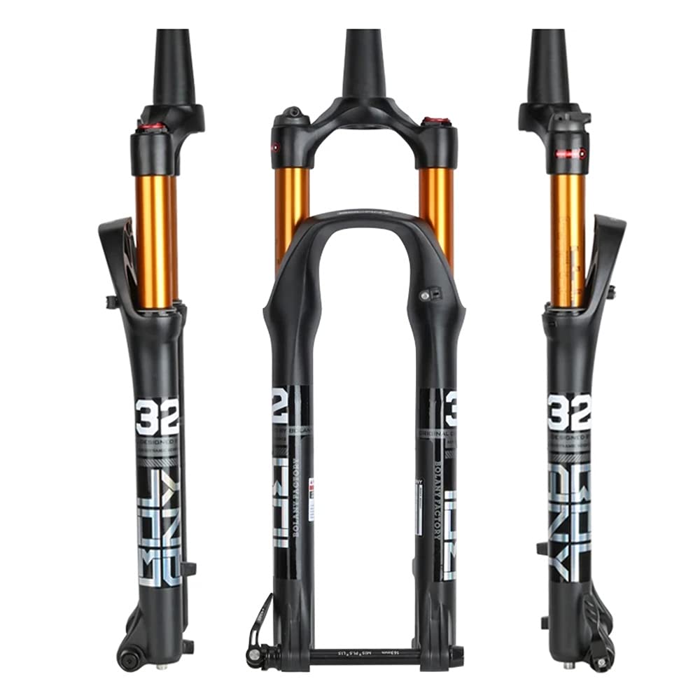MTB amortyzowany widelec ze stopu magnezu, stożkowa rura kierownicza widelec ręczny blokada/zdalne sterowanie blokadą system powietrza skuteczna droga amortyzatora: tarcza 100 mm