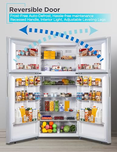 Image of BLACK+DECKER 16.4 Cu. Ft. Top Mount Refrigerator with Freezer, 2 Door Refrigerator with Top Freezer and Separate Temperature Controls, Auto Defrost, BR1640KW, White